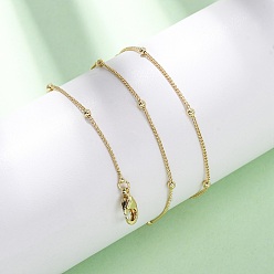 Настоящее золото 18K Ожерелья-цепочки из латуни, с карабин-лобстерами , стойки покрытие, долговечный, реальный 18 k позолоченный, 15.75 дюйм (40 см)