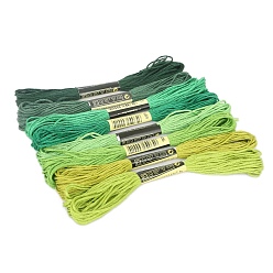 Зеленый Хлопковые нитки для вязания крючком, вышивальные нитки, пряжа для ручного вязания кружева, зелёные, 1.4 мм, около 8.20 ярдов (7.5 м) / моток, 8 мотков/набор