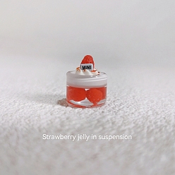 Красный Модель десерта из смоляного желе, аксессуары для кукольного домика с микро-ландшафтом, притворяясь опорными украшениями, красные, 15x16 мм