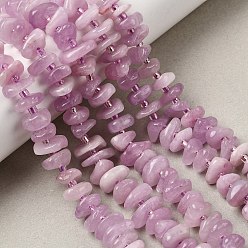 Кунсайт Природные кунцит бисер нитей, самородки, с бисером, класс А, 8~9x9~12x2.5~5 мм, отверстие : 0.8 мм, около 66~70 шт / нитка, 15.35~15.94'' (39~40.5 см)