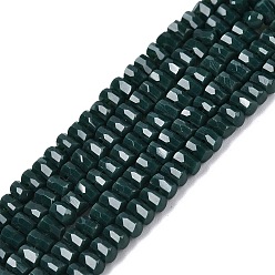 Темно-серый Непрозрачное стекло бисер нитей, формой кости, граненые, темно-серый, 2~2.5x3.5~4x2.5~3 мм, отверстие : 0.7~0.8 мм, около 142~160 шт / нитка, 11.61~15.35 дюйм (29.5~39 см)