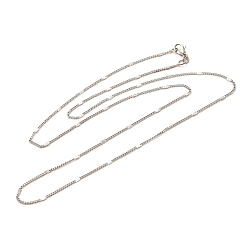 Платина 2мм стойка покрытие латунь витая цепь ожерелья для женщин мужчин, без кадмия и без свинца, 901 застежка из нержавеющей стали, долговечный, платина, 23.62 дюйм (60 см)