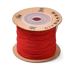 Red Nylon Chinese Knotting Cord, Braided Thread for Jewelry Making Macrame Craft, Red, 0.6mm, about 109.36 yards(100m)/roll
