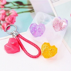 Сердце Силиконовые формы, формы для литья смолы, для уф-смолы, изготовление изделий из эпоксидной смолы, сердце, 61x65x16 мм, внутренний диаметр: 28x29 мм