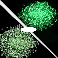 Светло-зеленый Светящиеся прозрачные круглые стеклянные бусины, ювелирные аксессуары своими руками, светящиеся в темноте бусы, светло-зеленый, 3 мм, 450 г