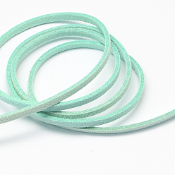 Light Cyan Faux Suede Cord, Faux Suede Lace, Light Cyan, 2.7x1.4mm, about 98.42 yards(90m)/roll