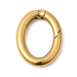 Золотой 304 пружинные кольца из нержавеющей стали, ионное покрытие (ip), овальные, золотые, 15x12x2.5 мм, отверстие : 10.5x7 мм