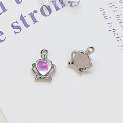 Crown Кулон из сплава со стразами и смолой, платина, корона прелести, 17x13 мм