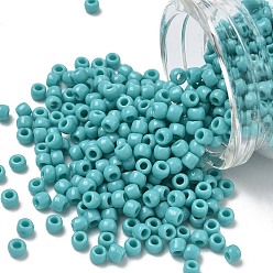 (55) Opaque Turquoise Тохо 6/0 круглые бусины, японский бисер, (55) непрозрачная бирюза, 4 мм, отверстие : 1.5 мм, Около 168 шт / 10 г