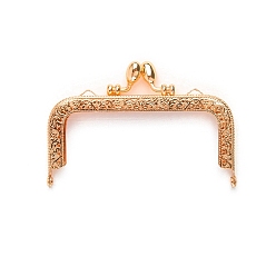 Розовое Золото Ручка из сплава с замком «поцелуй», с поиском брелка, для изготовления портмоне, розовое золото , 7.5x10.5 см