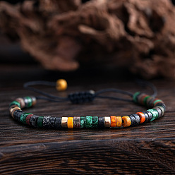 Смешанные камни Браслеты из натуральных драгоценных камней, плетеные из бусин для мужчин и женщин, колонка