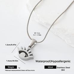 Eye 304 Stainless Steel Pendant Necklaces, Stainless Steel Color, Tarnish Free, Eye, 15.75 inch(40cm)