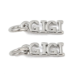 Платина Латунь прелести, слово джиги, с целью перехода в кольце, без кадмия и без свинца, стойки покрытие, долговечный, платина, 10.5x3.5x1 мм, отверстие : 3.2 мм