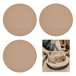 BurlyWood MDF Wood Round Boards, Ceramic Clay Drying Board, Ceramic Making Tool, BurlyWood, 301x12mm