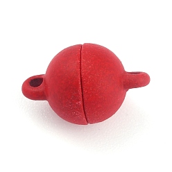 Красный Магнитные застежки из сплава с петлями, круглые, красные, 13x8 мм, отверстие : 1.2 мм