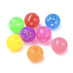 (52) Непрозрачная лаванда Прозрачные акриловые бусины, круглый в горошек, разноцветные, 12x11 мм, отверстие : 4.5 мм, 684 шт / 500 г