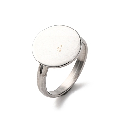 Нержавеющая Сталь Цвет Регулируемые элементы 304 из нержавеющей стали, выводы для основания простого кольца, плоско-круглые, цвет нержавеющей стали, лоток : 14 мм, 3 мм, внутренний диаметр: 17 мм