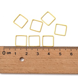 Golden Square Brass Linking Rings, Golden, 10x10x1mm