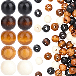 (52) Непрозрачная лаванда 250шт 5 стили деревянные европейские бусины, бусины с большими отверстиями в форме шайбы, разноцветные, 15~16x14~15 мм, отверстие : 4~4.5 мм, 50 шт / стиль