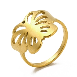 Doré  Placage ionique (ip) 201 bagues en acier inoxydable, bague papillon évidée pour femme, or, taille us 6 (16.5 mm), 2mm