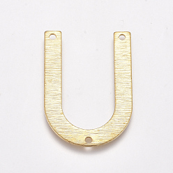Raw(Unplated) Iron Chandelier Components Links, U Shape, Nickel Free, Raw(Unplated), 28x20x0.7mm, Hole: 1.4mm