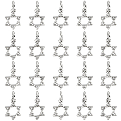 Платина 20 шт. Латунные брелоки из прозрачного кубического циркония с микропаве, звезда Давида, с целью перехода в кольце, без кадмия и без свинца, платина, 12.5x9x1 мм, отверстие : 3 мм