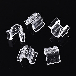 Прозрачный Прозрачная, как пластиковая основа, пряжка, фурнитура для волос, для изготовления аксессуаров для резинки для волос, прозрачные, 10x12x7.5 мм , около 2000 шт / мешок