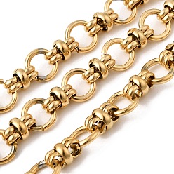 Real 20K Gold Plated 304 кольцевые цепи из нержавеющей стали, несварные, с катушкой, ионное покрытие (ip), реальный 20 k позолоченный, 12x7.5 мм