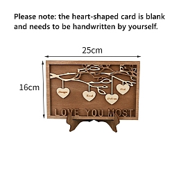 Сиена Деревянное персиковое сердце генеалогическое дерево любовь орнамент, украшение столешницы для гостиной, слово люблю тебя больше всего, цвет охры, 250x160 мм