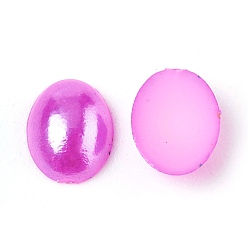 Fuchsia ABS Plastic Imitation Pearl Cabochons, Oval, Fuchsia, 8x6x2mm, about 5000pcs/bag