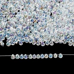 (DP250) Crystal AB Миюки 3.4мм капельные бусины, японский бисер, прозрачные цвета AB, (dp250) кристалл ab, 3.4x3 мм, отверстие : 0.65 мм, Около 180 шт / 10 г