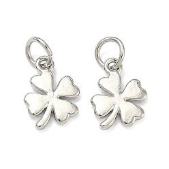 Платина Латунные подвески, клевер амулеты, долговечный, стойки покрытие, платина, 14x10x2 мм, Перейти кольцо: 6x1 мм, внутренний диаметр: 4 мм