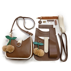 Кокосово-Коричневый Наборы сумок на плечо своими руками, включая материалы сумки из искусственной кожи, кокосового коричневый, 250x210x70 мм