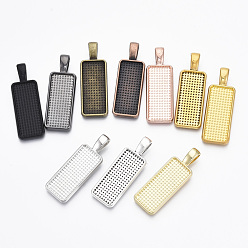 (52) Непрозрачная лаванда Сеттинги для кулона(кабошонов), сплав, без кадмия и без свинца, чашки безель с краями, прямоугольные, разноцветные, лоток : 25x10 мм, 36.5x12.5x6 мм, Отверстие: 3x6.5 мм, о 2 шт / цвет, 10 цвет, 20 шт / пакет