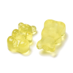 Yellow Resin Cabochons, Bear, Yellow, 12.5x7x4mm