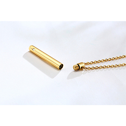 Золотой Ожерелье с подвеской из прозрачного кубического циркония и урны с пеплом, мемориальные украшения из нержавеющей стали для мужчин и женщин, золотые, 19.69 дюйм (50 см)