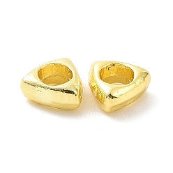Настоящее золото 18K Покрытие стойки экологически чистыми латунными прокладками, долговечный, без свинца, без кадмии и без никеля, треугольные, реальный 18 k позолоченный, 4x4x1.7 мм, отверстие : 1.8 мм