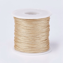 Gold Polyester Metallic Thread, Gold, 1mm, about 100m/roll(109.36yards/roll)