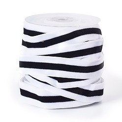 Белый Полиэфирная лента, одного лица бархотка, двоичный цвет, полосатый рисунок, белые, 1 дюйм (26 мм), около 25 ярдов / рулон (22.86 м / рулон)