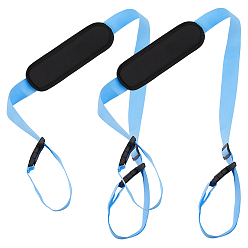 Светло-Синий 2Регулируемый ремешок из полиэстера с пластиковой застежкой, плечевой ремень для переноски велосипеда на открытом воздухе, складной, автомобильный, голубой, 1000~1890x75 мм