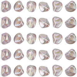 Темно-оливково-зеленый 30шт. окрашенные распылением бусины из АБС-пластика, имитации жемчуга, nuggest, окрашенные, с покрытием AB цвета, темно-оливковый зеленый, 15x13~15x12~13 мм, отверстие : 2 мм