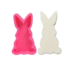 Rabbit Easter Rabbit DIY Candle Silhouette Silicone Molds, Car Freshie Molds, for Aroma Beads, Scented Candle Making, Rabbit, 13x7.5x3.25cm, Inner Diameter: 12.5x6.7cm