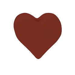 Brown Heart Food Grade Silicone Beads, Brown, 12x13.5mm