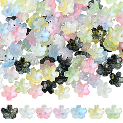 (52) Непрозрачная лаванда 210шт 7 цвета гальваники прозрачные стеклянные бусины, AB Цвет покрытия, цветок, разноцветные, 10 мм, 30 шт / цвет