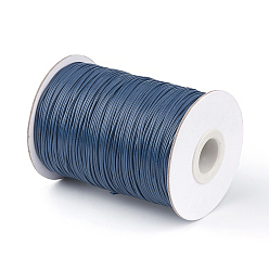 Prussian Blue Korean Waxed Polyester Cord, Prussian Blue, 1mm, about 85yards/roll