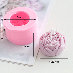 Pink Силиконовые формы для свечей в форме цветка, формы для литья смолы, для изготовления ароматических свечей, розовые, 6x3 см