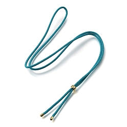 Teal 2.5MM Adjustable Braided Nylon Cords Necklace Making, with Golden Brass Finding, Teal, 27.56 inch(70cm)