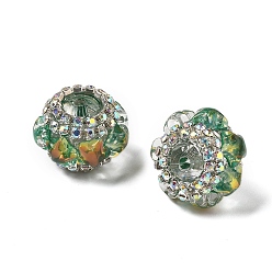 Морско-зеленый Акриловые бусины-рондели со стразами, со смоляными звездными кабошонами, для ручек с бусинами, брелки, ювелирные изделия и ремесла, цвета морской волны, 19.5x14.5 мм, отверстие : 2.5 мм