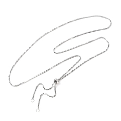 Нержавеющая Сталь Цвет Изготовление ожерелья из нержавеющей стали, устойчивой к потускнению, с коробкой цепей, цвет нержавеющей стали, 24.02 дюйм (61 см)