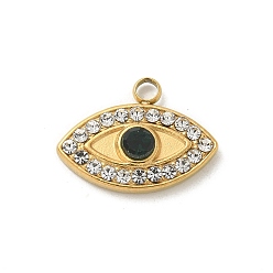 Evil Eye 304 из нержавеющей стали горный хрусталь подвески, злые глаза, 11.5x16x3.5 мм, отверстие : 2 мм